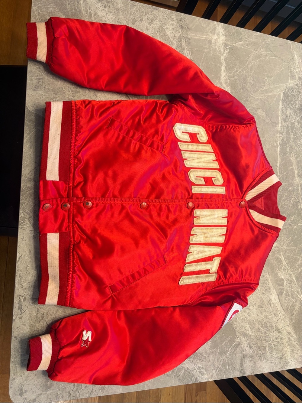 Cincinnati Red Satin Varsity Jacket Youth Small